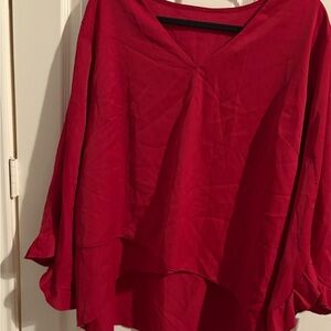 35- red bell sleeve top